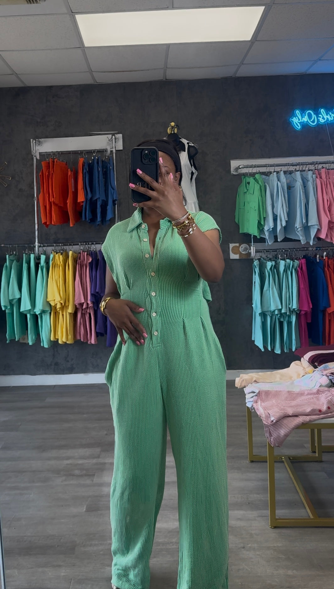 Modest Mom One Piece Flare Jumpsuit