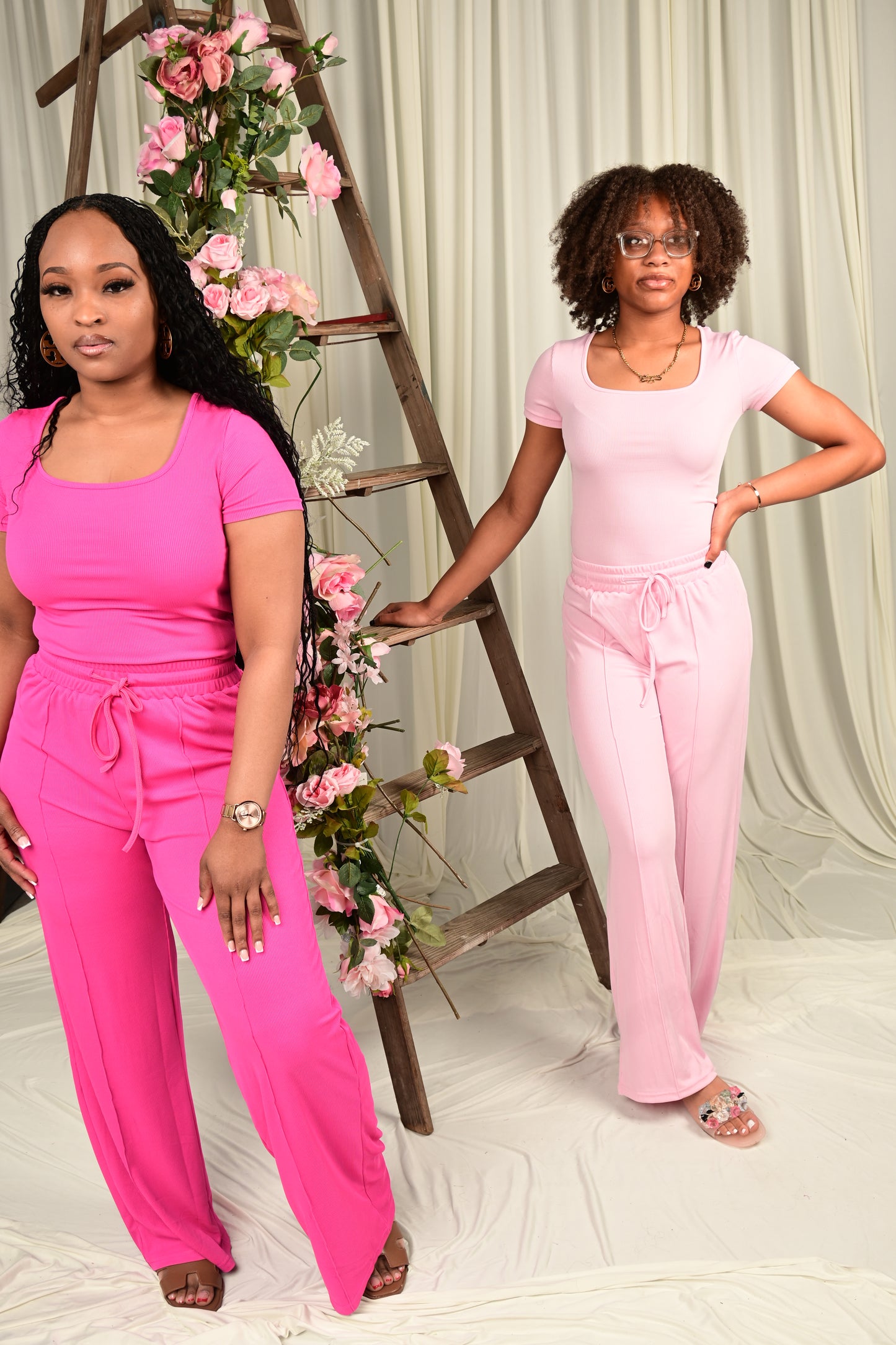 Comfy on The Move Two Piece Ribbed Pants Set