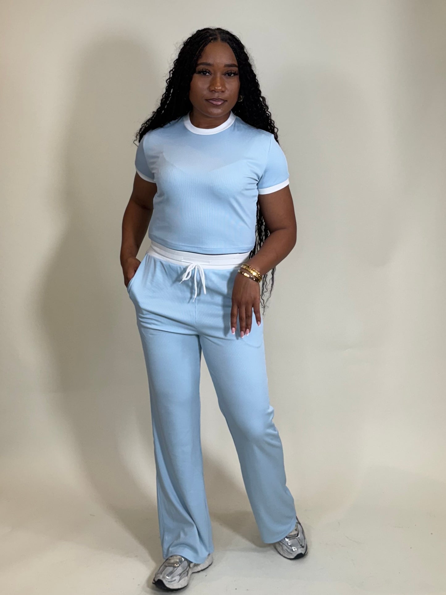 Spring’s Favorite Two Piece Flare Pants Set