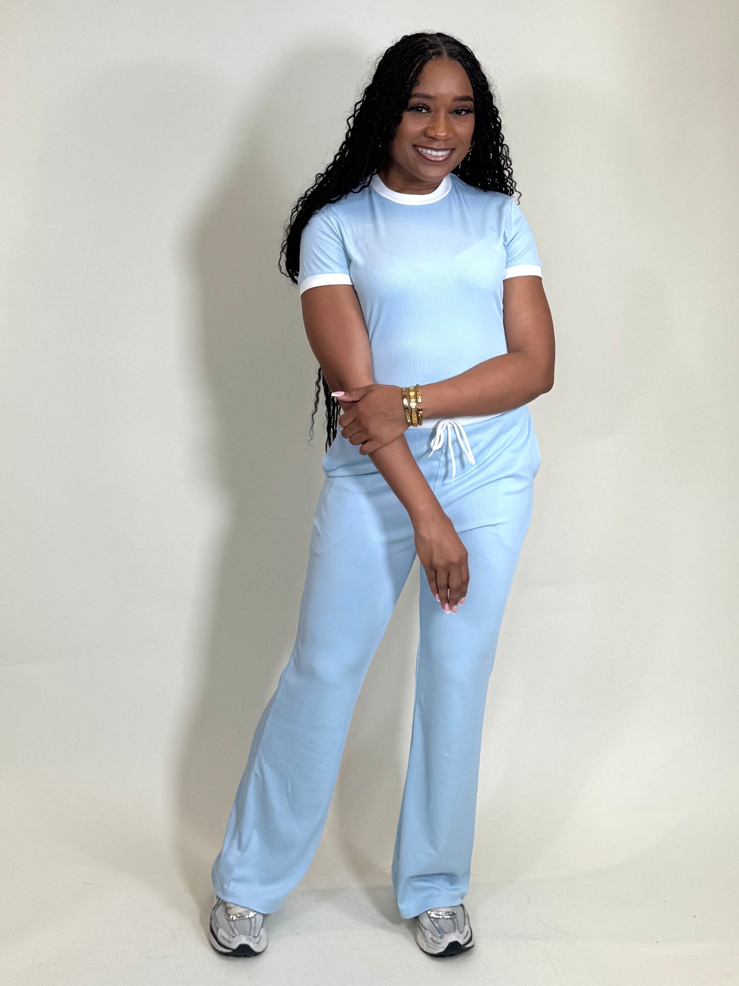 Spring’s Favorite Two Piece Flare Pants Set