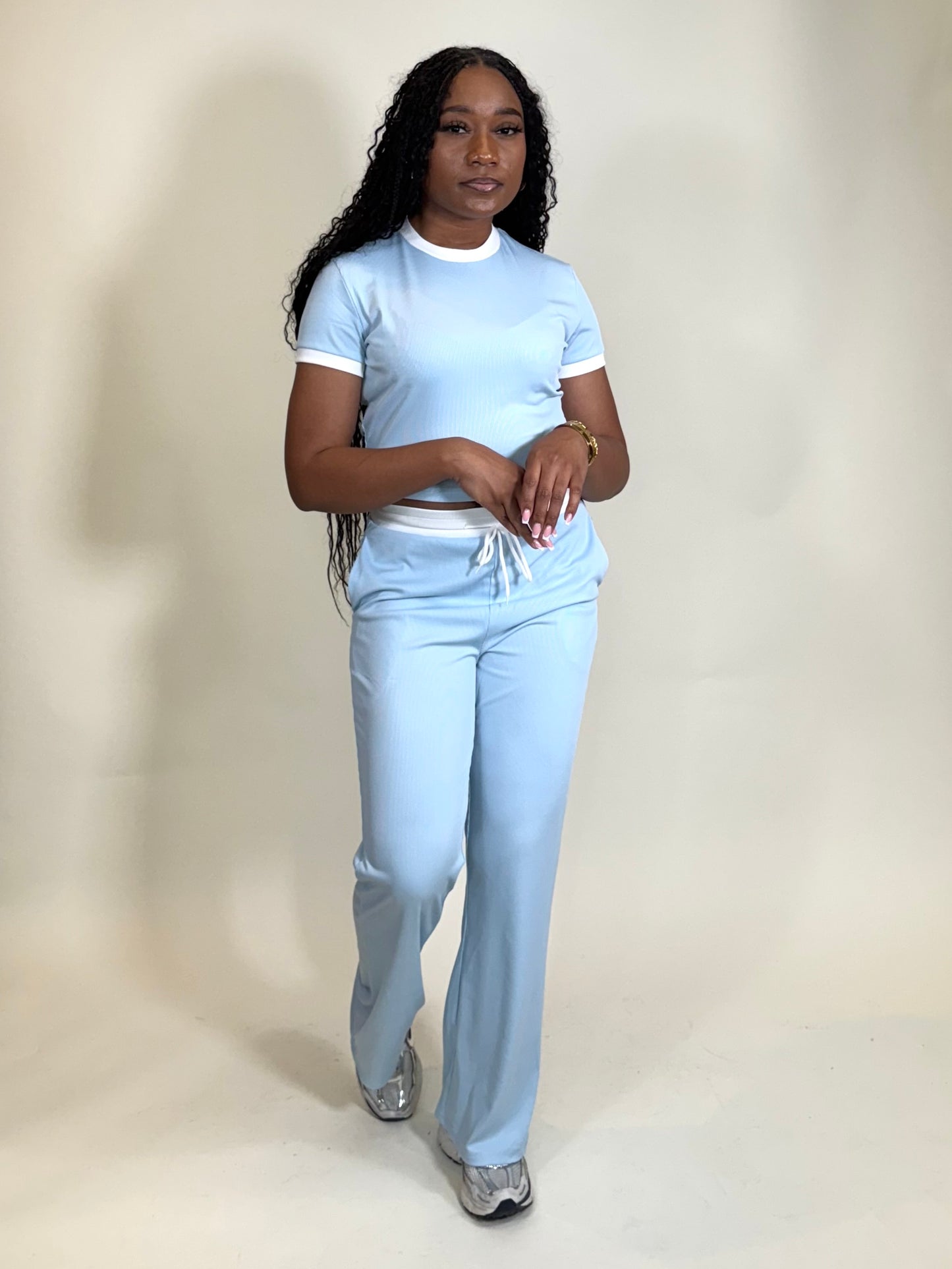 Spring’s Favorite Two Piece Flare Pants Set