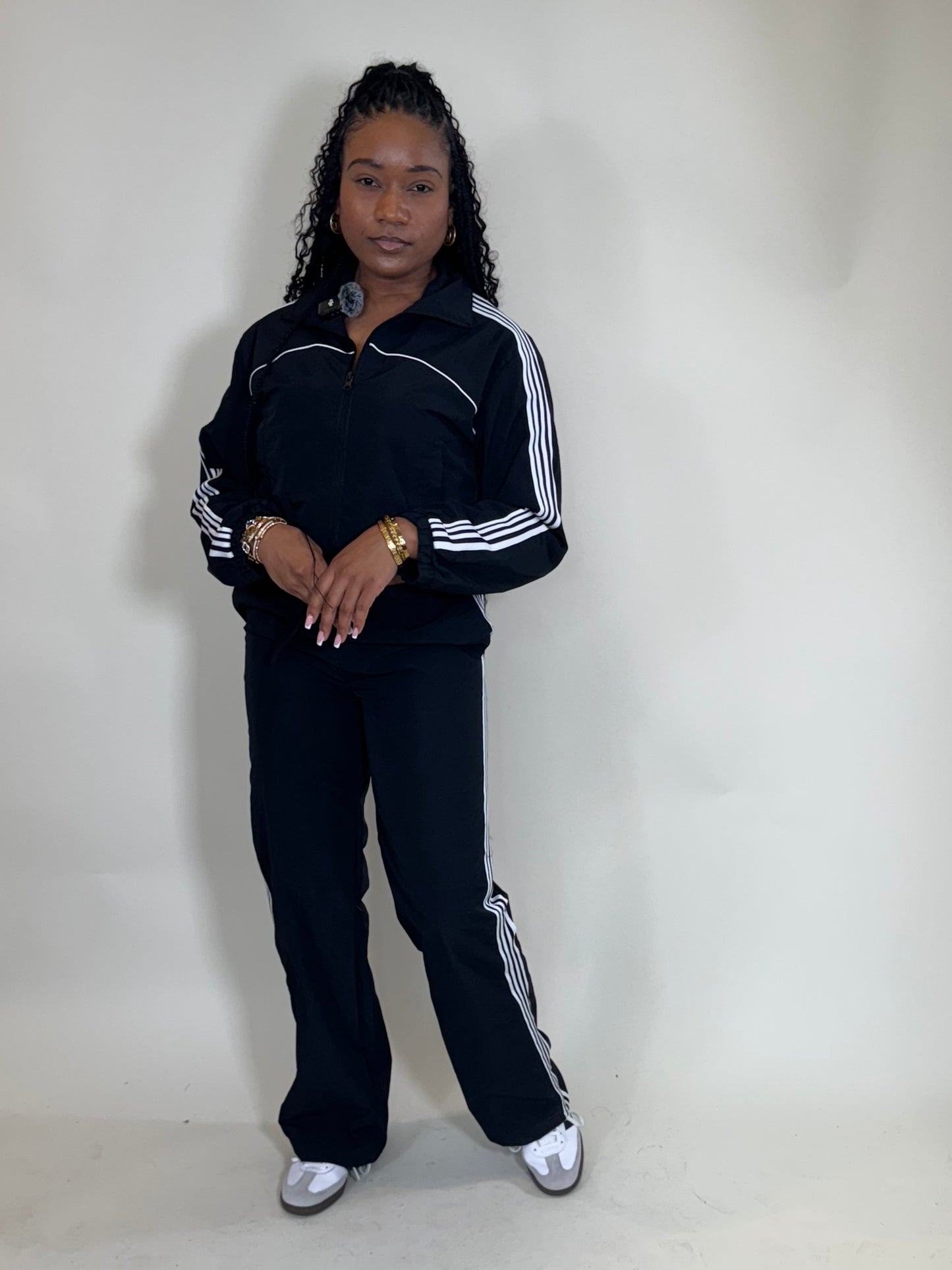 No Time To Chat Windbreaker Pants Set