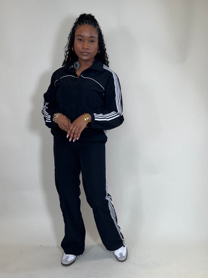 No Time To Chat Windbreaker Pants Set