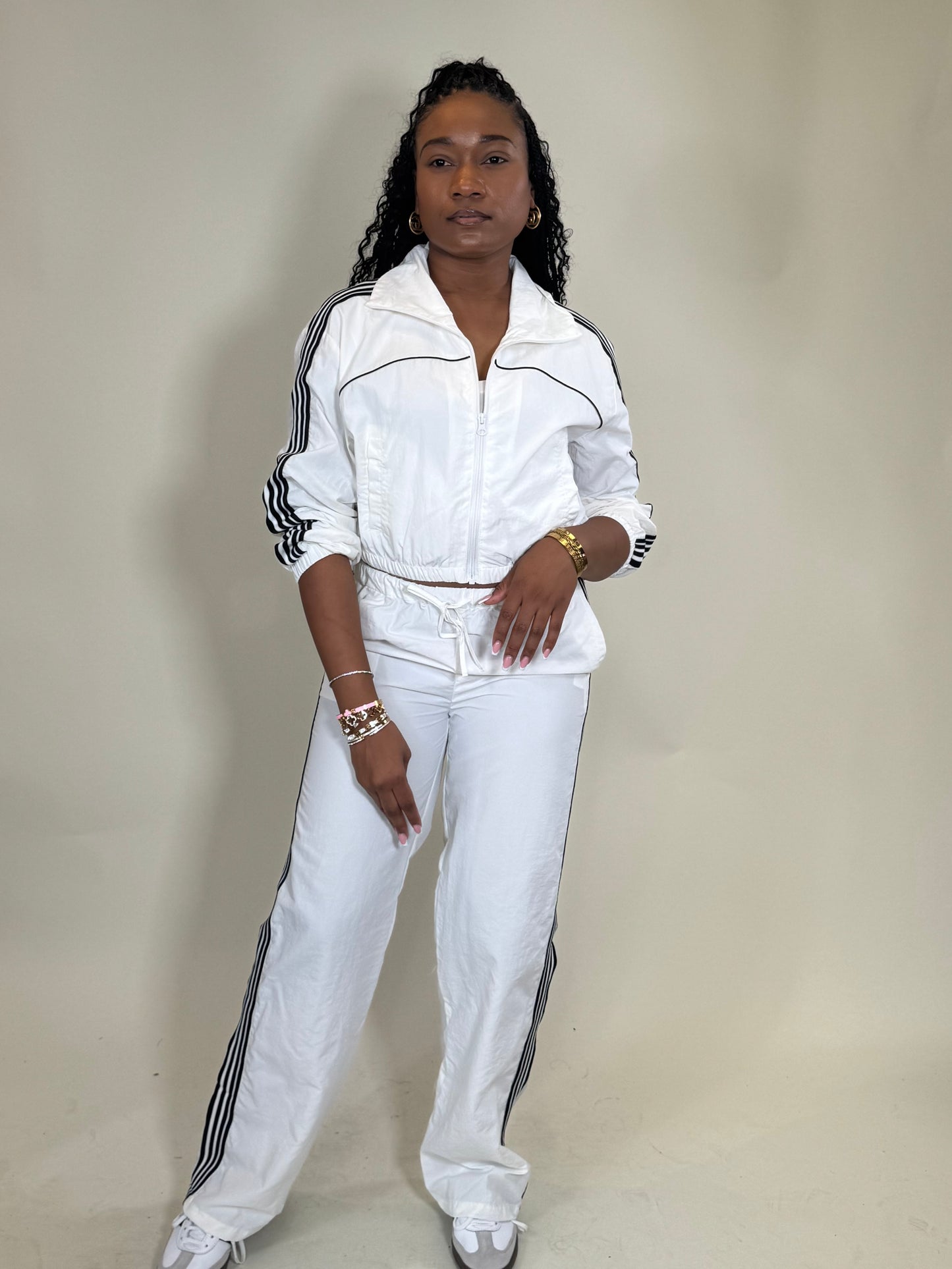 No Time To Chat Windbreaker Pants Set