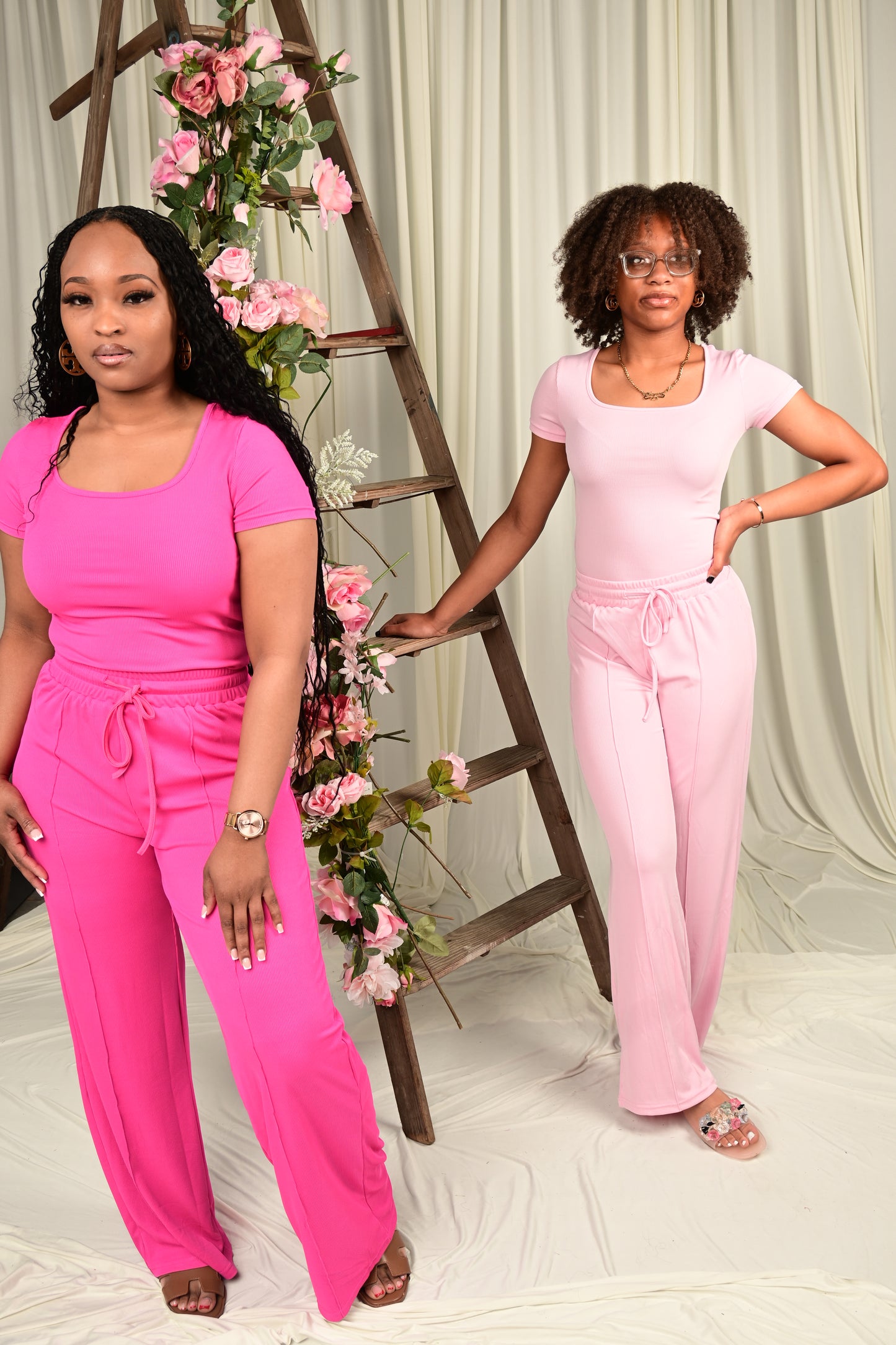 Comfy on The Move Two Piece Ribbed Pants Set