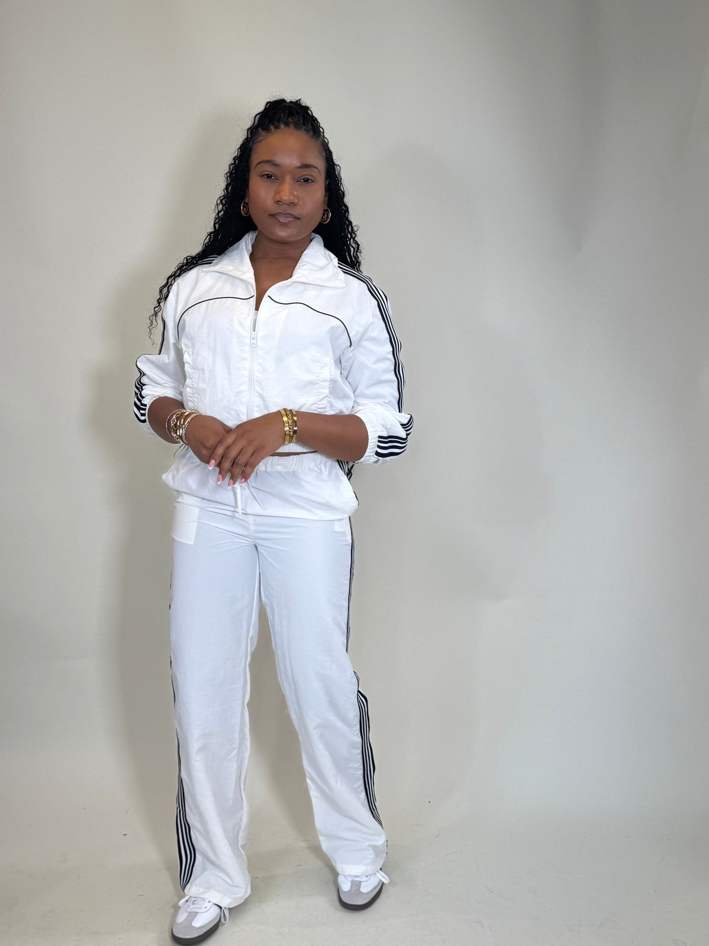 No Time To Chat Windbreaker Pants Set