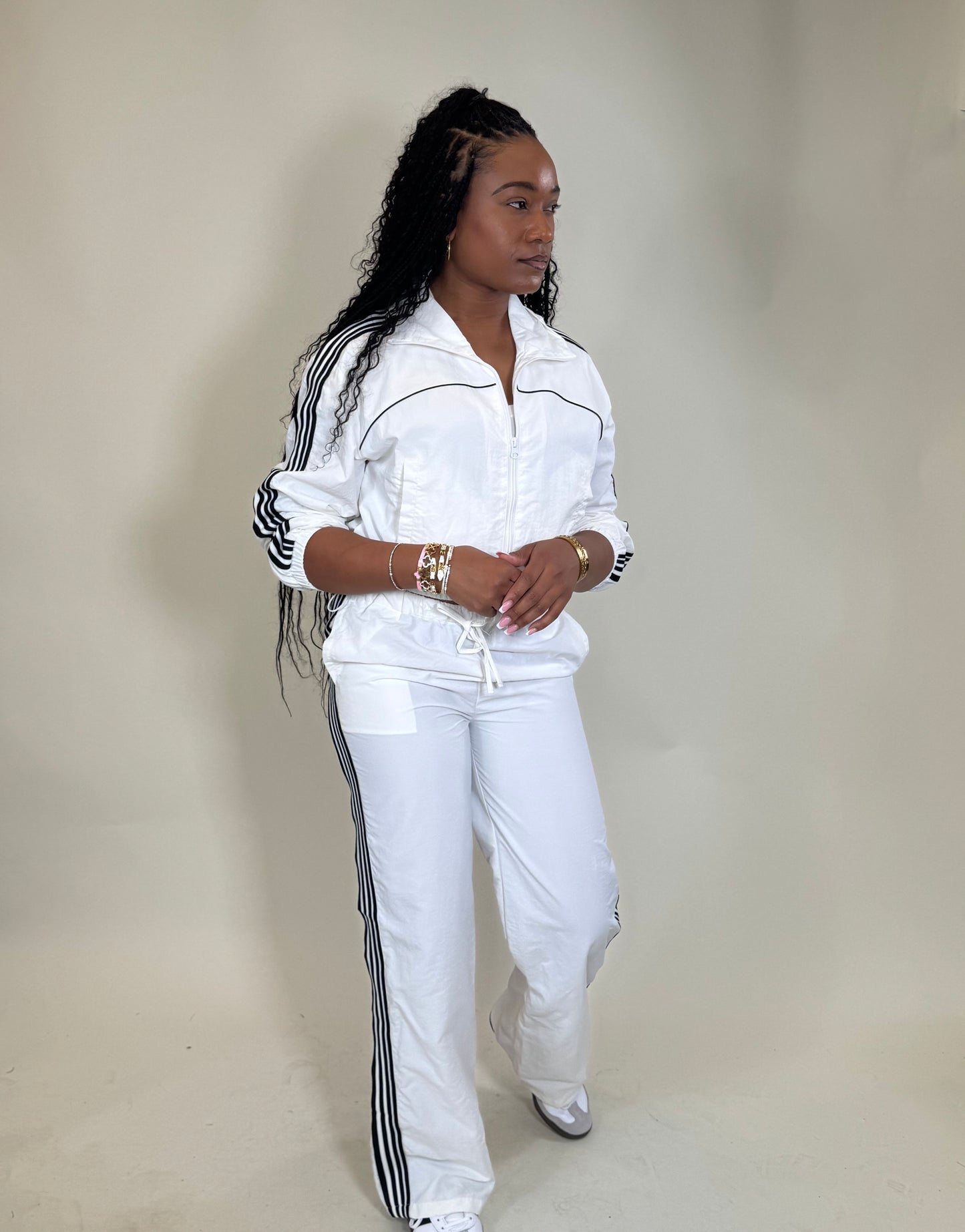 No Time To Chat Windbreaker Pants Set