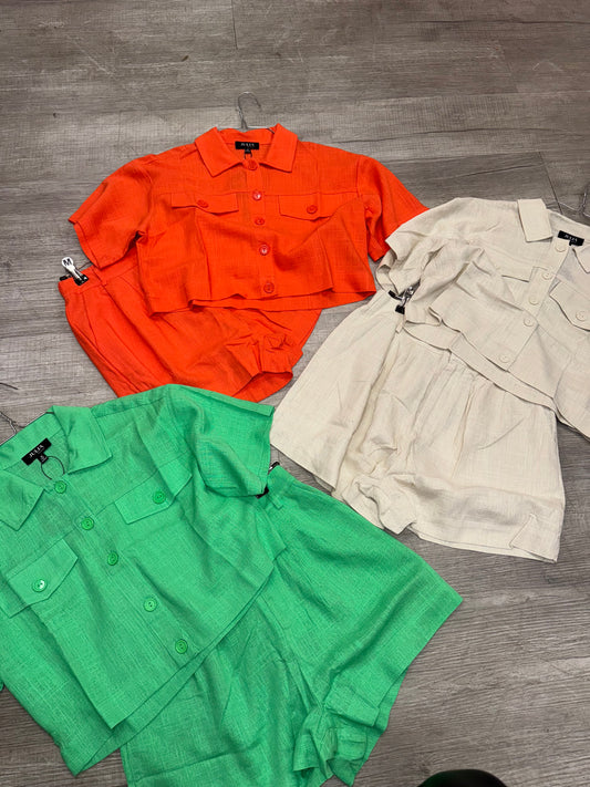 Seasonal Growth Two Piece Linen Set