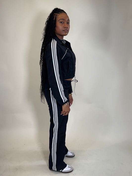 No Time To Chat Windbreaker Pants Set
