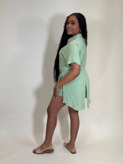 Daisy Two Piece Front Pocket Short Set